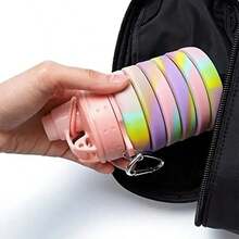 1pc Outdoor Foldable Camouflage Water Cup, Made Of Silicone Material, Suitable For Travel And Outdoor Use, Can Be Folded And Stored, Compact And Convenient - Multicolor - View 1