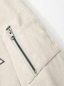 Lekka męska kurtka casualowa z 2 kieszeniami - długi rękaw, kołnierz baseballowy, poliester - idealna na zajęcia na świeżym powietrzu jesienią, kurtka casualowa | modna kurtka | haft na klatce piersiowej