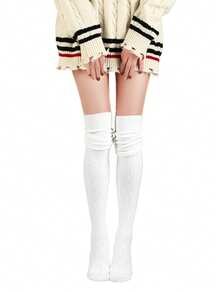 1双女士爱国/独立日优雅迷人透气柔软保暖针织压缩过膝袜，适合秋冬季节、Y2K 风格，舒适保暖