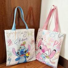 Disney Disney Large Capacity Student Shoulder Tote Bag, Versatile Galaxy Print Canvas Handbag For School,School Supplies,Back To School