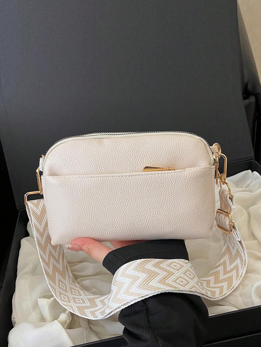 Minimalist Simple Crossbody Bag, Fashion PU Shoulder Bag, Ladies Casual Handbag And Wallet Set