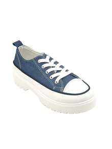 Women's Casual Thick-Soled Canvas Athletic Sneakers For Everyday Wear - Baby Blue - View 4
