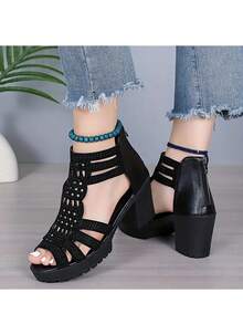 Sandalias para Mujer Moda Romanas de Tacón Alto, Huaraches para Dama Elegante de Tacón Alto con Punta Abierta,  Zapatos de Suela Suave para Mujer, Sandalias Romanas de Tacón Alto Antideslizantes, de moda, Elegante, Hermoso y Una Buena Combinación para Mujeres Seguras de sí Mismas