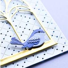 1pc Metal Cutting Die Bird Habitat DIY Scrapbook Paper Craft Knife Die Blade Punching Template Mold - Silver - View 4
