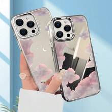 Mirror Phone Case 2-In-1, Simple And High-End, Like The Moon In A Fairy Palace. The Glass Glossy Mirror Back Cover Is Suitable For Women And Girls. The Transparent And Soft TPU Buffer Thin Border Gives A Simple And High-End Feeling. The Lens Also Has Electroplated Border Protection, Suitable For Apple 15/14/13/12/11 - 銀色 - 查看 5