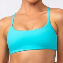 Gym Top Double Band With Removable Pad Thin Strap Zero Transparency Fashion Colors - 綠色 - 查看 1