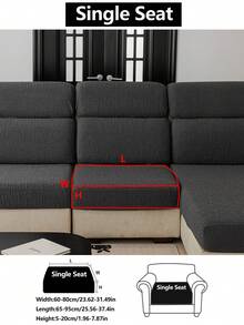 1pc Stretch Sofa Cover, Anti-Slip Anti-Spill Full Coverage Fabric Thickened 4-Season Sofa Seat Cushion Cover, Machine Washable, Pet Friendly, Fits For Bedroom, Office, Living Room, L-Shaped And 1/2/3/4 Seater Sofas - Moon Gray - View 16
