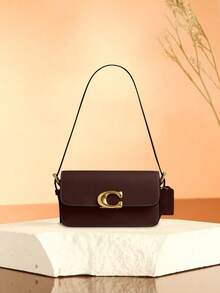 Coach Women's Genuine Leather Shoulder Hand Bag, Classic Clutch Wallet Purse For Ladies With Magnetic Snap Closure - Mocha Brown - View 2