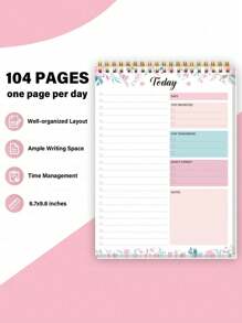 1pc ADHD To Do List Notepad, Simple A5 Undated To Do List Daily Planner Notepad With Multiple Functions For Task & Goals Management, 52 Sheets, Office & School Supplies, Fathers Day Gifts,School Supplies,Back To School