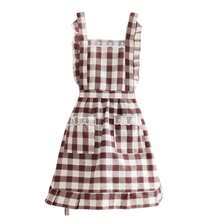 Plaid Apron For Women, Kitchen Cooking Apron With Pocket Adjustable Chef Apron Baking Aprons Bib Aprons Artist Apron For Cooking - Coffee Brown - View 6