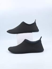 1 Pair Kids Summer Water Shoes, Outdoor Water Shoes, Yoga Shoes, Cartoon Anti-Slip Breathable Beach Shoes, Training Shoes, Girls Cartoon Pattern Round Toe Fabric Sports Water Socks, 1 Pair Lightweight Lace-Up Sports Water Shoes, 1 Pair Kids Soft Breathable Quick-Dry Water Shoes For Swimming, Beach, Indoor, Hotel, Cartoon Print Fashion - Black - View 6