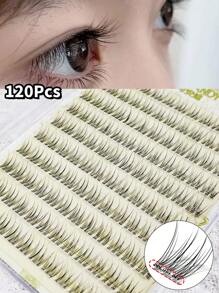 120 Büschel, kein Kleber, kein Entferner erforderlich, individuelle Wimpernbüschel C/D 0,07 mm 12-14 mm, natürlich aussehende dreidimensionale Wimpernverlängerungen Manga Wimpern