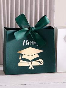 1/5/10 Bolsas de regalo personalizadas con texto, de gran tamaño, con bolsa de papel, papel de seda y tarjeta de felicitación, bolsa de regalo con asas. Adecuado para damas de honor, cumpleaños, San Valentín, fiestas de boda (disponible en negro/rosa/azul/blanco), San Valentín y temporada de graduación.