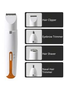 4 In 1 Bikini Trimmer For Women - Painless Electric Razors For Silk Skin,Cordless Body Shaver For Trip,Replaceable Lady Facial Razor, Waterproof&Easy Cleaning, Ceramic Blade, USB Charge, 150mAh