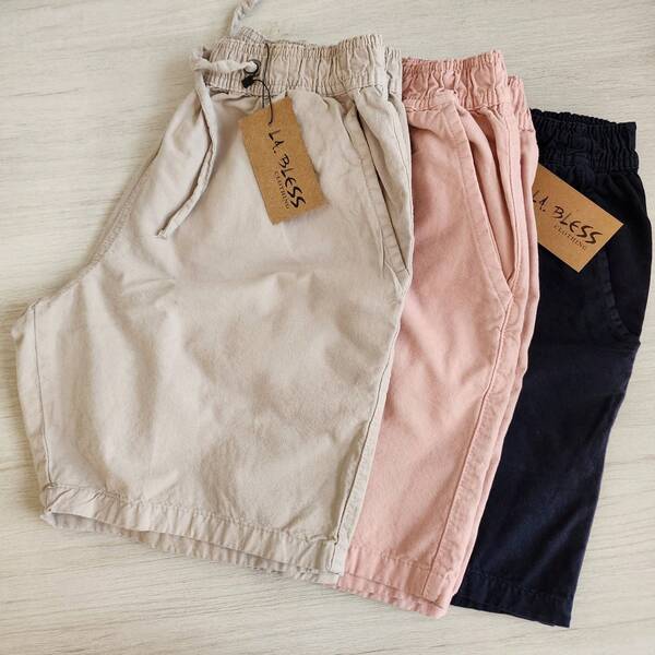 Kit 3 Short Masculino Sarja Premium Bolso Faca Bermuda Curta Masculino Verão