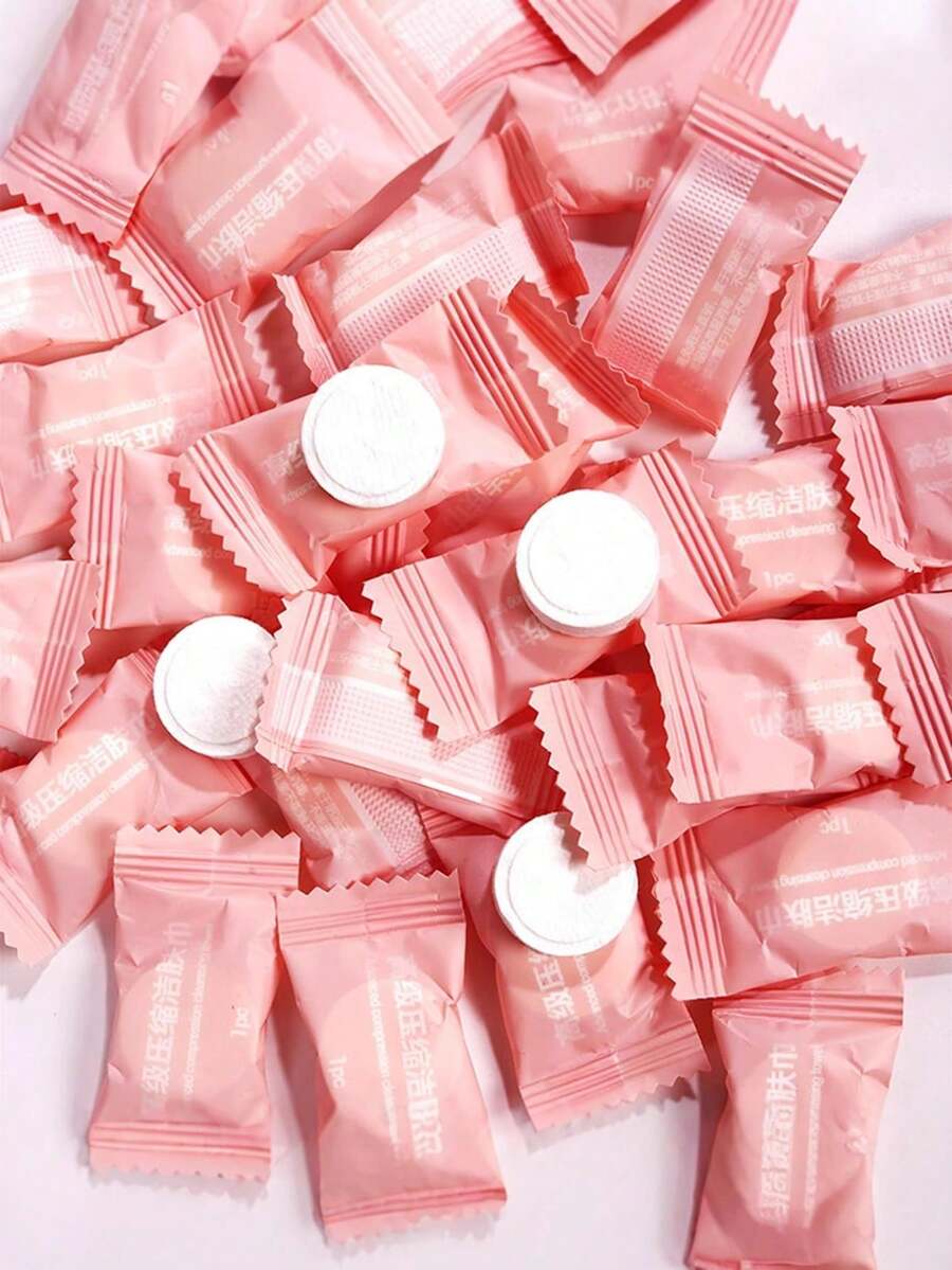 Compressed Towel 10/20/50pcs,Disposable Face Compressed Towels,Thicken Facial Tissues,Daily Clean Cloth,With Travel Wipes Case For Home/Camping/Outdoor,Each Independent OPP Packaging,School,Back To School,Travel,Travel Essentials,Home Essentials,Towel,Skin Care - Multicolor - View 1