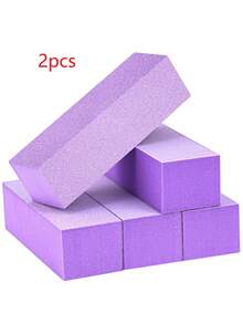 Bộ 20/10/5/2 miếng mút đánh bóng móng tay, giấy nhám, độ nhám 80/120, dũa móng tay 3 mặt dùng trong làm móng (Màu tím & đen) - Màu tím - Xem 8