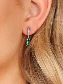 Esberry 1Pair Water Droplet Birthstone Drop Earrings For Women S925 Sterling Silver 12 Month Personalized Earrings Fine Jewelry Birthday Gift