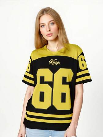 ODMYONO Women's T-Shirt Multi-Color Printed Top Ins Style Loose Slimming Short Sleeved T-Shirt Youth Korean Version Versatile Casual Base Shirt