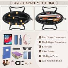NEWHEY Bolso de tela para mujer, bolso de hombro de gran capacidad, bolsos y carteras con una pequeña bolsa extraíble