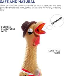 Outward Hound By Charming Pet Squawkers Henrietta Latex Rubber Chicken Interactive Dog Toy, Small - Grandpa Gimpy - 查看 4