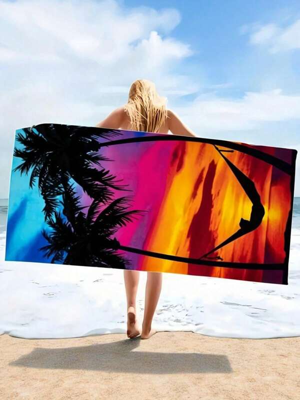 Ultrafeines Mikrofaser Strandtuch, Schwimm-Handtuch, 3D Digital Schnelltrocknend Strandtuch, Einseitig Samtig Strandtuch, Bedrucktes Handtuch, Sommer Strandtuch, Großes saugfähiges Handtuch mit Ozean Tier Motiv, Starke Saugfähigkeit, Schnelltrocknend, Geeignet für Reisen, Sport, Schwimmen, Yoga, Camping