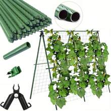 10 piezas Soporte de jardín estable y fácil de montar, marco de valla reforzado para pepinos, jaula para plantas de tomates, utilizado para plantas trepadoras y hortalizas de jardín.