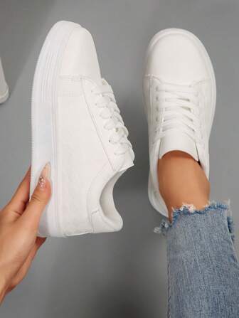 2025 Lente Nieuwe Dames Witte Sneakers, Modieuze Veelzijdige Ademende Sport Casual Schoenen, Ins Stijl