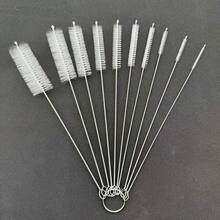 10pcs Multipurpose Cleaning Brush Set - Long Straw Brush, Small Bottle Brush, Straw Cleaner, Pipe Brush, For Teapot Cleaning And Hard To Reach Corners,Cup Straw Cleaning Brush, Reusable Straw Cleaning Brush, Suitable For Water Bottles And Straws - White - View 9