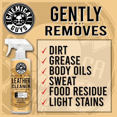 Chemical Guys SPI_208_16 Colorless And Odorless Leather Cleaner For Car Interiors, Furniture, Boots, And More (Works On Natural, Synthetic, Pleather,