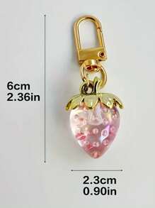 Two-Pack Simulated Resin Fruit Keychain Cute Portable Bag Charm Strawberry Cherry Accessories Purse Pendan Car Accessories