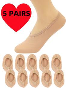 5pairs/10 Pairs/20 Pairs Of Women's Boat Socks, Women's Solid Color, Fashionable And Comfortable Invisible Socks, Silicone Anti Slip And Durable Boat Socks, Business And Leisure Vacation Black And White Short Tube Socks, Anti Odor And Sweat Absorbing Elastic Socks, Men's And Women's Short Tube Boat Socks, Invisible Socks, Moisture Wicking, Quick Drying, Fashionable, Casual, Comfortable, Breathable, Odor Proof Socks, Suitable For Men's And Women's Daily Wear, Summer Women's Silk Stockings, Neutral Invisible Socks - 彩色 - 查看 17
