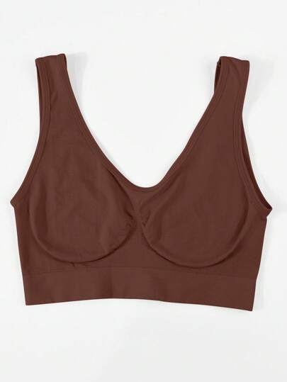 Women Breathable Seamless Sports Bras, Padless Thin Racerback Camisoles Exercise view 6