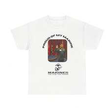 Proud Of My Marine Cdler Almond Uni Heavy Cotton 220g Cotton Crew Neck Top With Gentle Be Yours Typography And Pastel Color Design,Subtle Y2K Meets Natural Style, I For Young Wo Seeking A Calm,Great Gift For A Gentle Soul,Casual Yet Elegant Daily Wear For Garden Walks, Coffee Dates, Art Museums, Or Reading Nooks - White - View 1