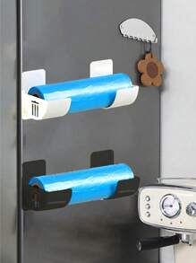 2/4/6pcs Non Perforated Garbage Bag Storage Rack, Adjustable Gap Kitchen Storage Rack, Suitable For Garbage Bags, Cling Film, Umbrellas, Rolling Pin Storage Rack, Cling Film Shelf, Kitchen Shelf, Sink Storage Rack, Closet Kitchen Organizer, Kitchen Storage And Organization, Kitchen Small Tools, Kitchen Storage Container