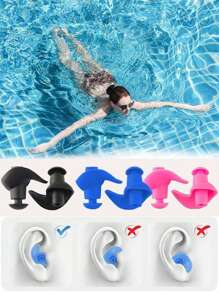 3/1 Paio di tappi per orecchie a spirale in silicone, aderenti, antiscivolo - Accessori per il nuoto per adulti, elementi essenziali per la spiaggia, accessori per la spiaggia, galleggianti per piscina