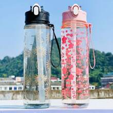 800ml-Crescent Moon Star Pattern Water Bottle-Moon Movement Water Bottle-Gradient Color Portable Water Bottle-Large-Capacity Outdoor Sports Water Cup - Large-Capacity Plastic Water Cup