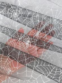 1Pc Halloween Spider Web Pattern Mesh Gauze Table Runner,Black Silver Table Cover,180*75cm Polyester Tablecloth,Trick Or Treat Decoration For Halloween,Happy Halloween Decorations,Halloween Party Supplies,Halloween Decorations,Home Party Decor,Dining Table Decoration,Festival Party Favors,Fall Decor,Kitchen Decor,Tabletop Decor