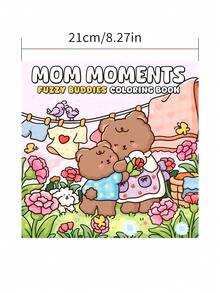 1 Pc "Mom's Time" Cocoa Themed Coloring Book, Suitable For Adults And Children, Bold And Simple Patterns, Large And Clear Design, Ideal For Relaxation. Can Be Used As Christmas, Halloween, Birthday, Children's Day Gift, Student Supplies, Back To School Supplies Or School Supplies.