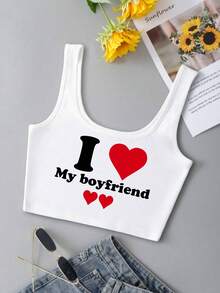 Custom Sports Personalized Gifts, Custom Women's Short Tank Top, Add Text (Name/Quotes/Sentences/Holidays/Numbers Etc) And Design Your Own Personalized Printed Short Tank Tops As Gifts For Girlfriends, Couples Dating Shirts And More. Can Be Designed And Customized For Valentine's Day, Mardi Gras, Easter, Ramadan, St. Patrick's Day, Memorial Day, Mother's Day, Birthdays, Holidays - White - View 2