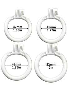 Male Inverted Negative Chastity Cage With 4 Rings Set, Small Men Flat Chastity Device Lock, Realistic Pussy Penis Cage Design, BDSM Bondage Adults Sex Toys For Gay Couples (Pink)