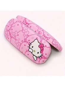 Sanrio 2 pièces Étui à lunettes Hello chat, Chiffon de nettoyage de lunettes Hello chat, Coffret de rangement 2 pièces pour Lunettes modes avec chiffon de nettoyage de lunettes, Etui à lunettes, Monture de lunettes, Etui à lunettes, Accessoires de lunettes unisexes Conception charmante Boîte de rangement de lunettes portable en matériau PU résistant à la pression
