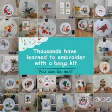BERYA Embroidery Kit Including Embroidery Hoop,Color Threads And Embroidery Scissors For Beginners-Handmade Needlepoint Kits For Adults Kids - Cactus Barbed Light Green - View 8