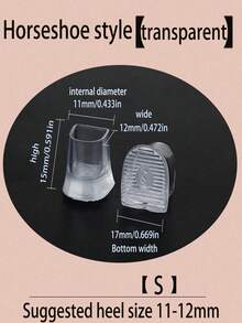 10pcs/5 Pairs High Heels Repair Protector Covers, Anti-Slip & Noise Reduction - Transparent U-shaped - View 5