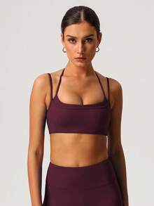 Sodalemon 女士双层可调节肩带 Beautyback 运动文胸