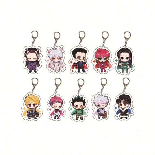 bandai HUNTERxHUNTER Stationery Key Chain, Acrylic Bookmark Original Anime Acrylic Key Chain Gon Freecss Killua Zoldyck Kurapika Leorio Cute Y2K Cartoon Pendant, Suitable For Shoulder Bags And Backpacks And Keys, The Perfect Gift For Fans, Cosplay Party Decoration Pendants Car Pendants Creative Anime Derivatives, Japanese Comic Pendants, Senior Anime Fans Collections, Otaku Series Gifts , Cheap Holiday Gifts, School Supplies,Back To School