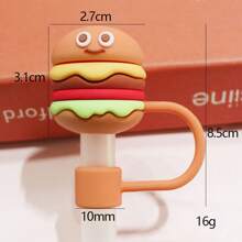 1个/4个8-10毫米硅胶吸管盖，水果饮料吸管塞，防尘盖，可重复使用吸管盖 - 彩色 - 查看 6