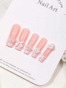 20 Pieces Of Pink And White Mixed Rose Nail Art Accessories, DIY Wearable Nail Resin Three-Dimensional Art Decorative Small Accessories, Versatile And Simple Style Accessories