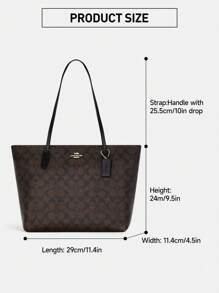 Coach Bolso de tela grande tipo tote con asa de hombro para mujer, bolso de mano y cartera con cierre de cremallera, bolso de mamá para el trabajo, viajes, compras y uso diario