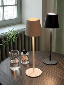 1 件金属 LED 可触摸三色可调光台灯，USB 充电，高度可调，适用于床边、餐桌、露营、酒吧、护眼阅读、办公室照明、节日礼物（内置 18650-1200mAh 电池）